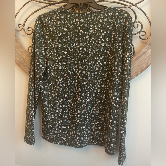NWT Loft Outlet Beautiful Deep Green Floral Tunic Top - Picture 2 of 5